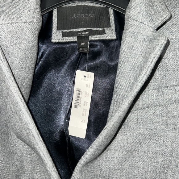 NWT-2P-J.Crew Regent topcoat in double-serge wool - HTHR GRAPH - Picture 8 of 9